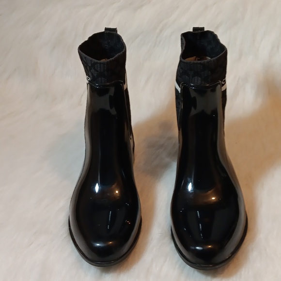 Coach Logo Rain Boots Size 8 Women - Picture 1 of 10